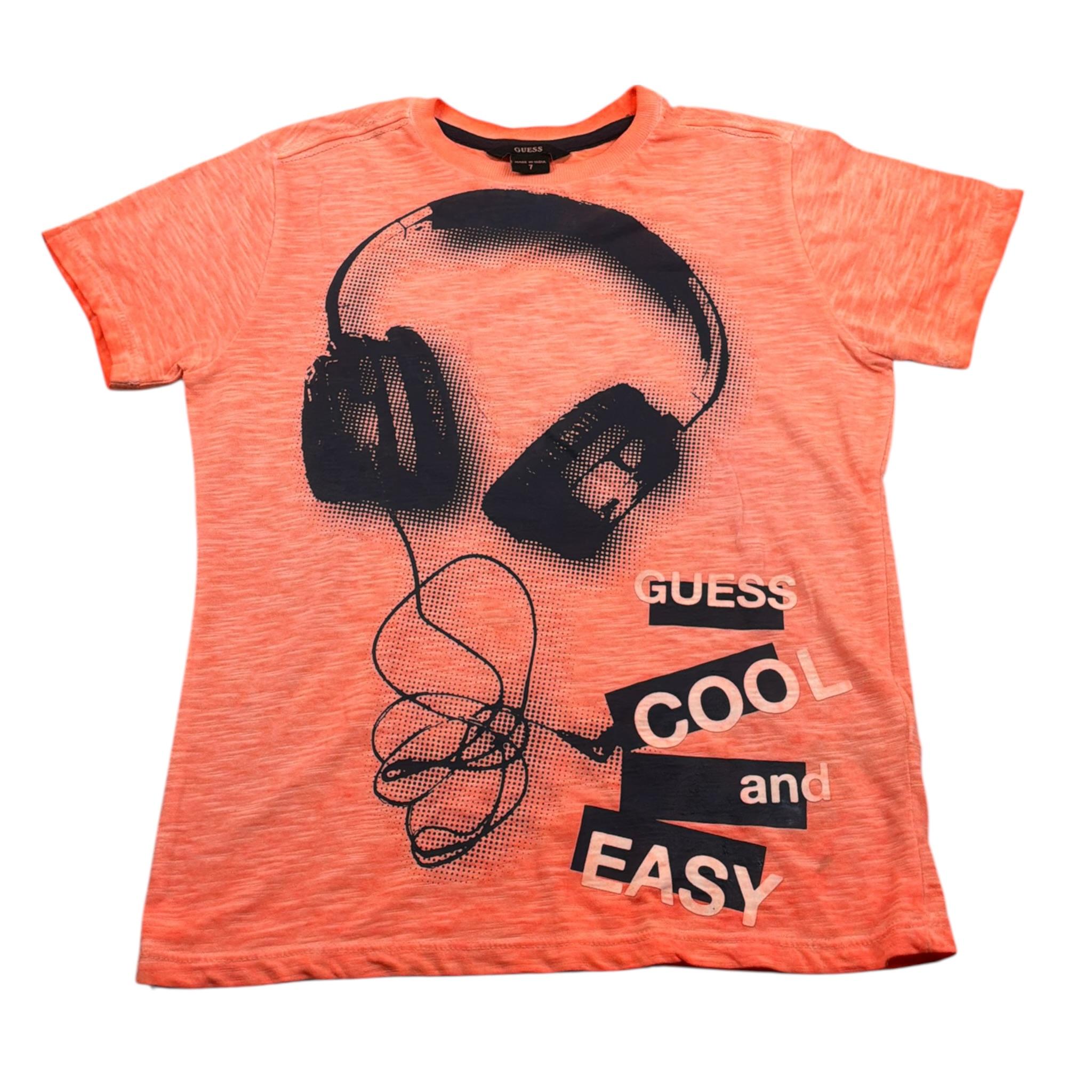 Guess T-Shirt Girocollo tinta unita con Stampe Arancione per Bambino 65MZJ52G00159 ARANCIONE GUESS 