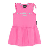 John Richmond Abito Tinta Unita con Logo Girocollo per Bambina RGP25008VEX FUXIA JOHN RICHMOND 