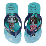 Havaianas Flip-Flops einfarbig mit Minecraft-Print blau für Jungen
