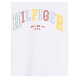 Tommy Hilfiger T-Shirt Girocollo Tinta Unita con Logo per Bambina KG0KG08525 BIANCO TOMMY HILFIGER 