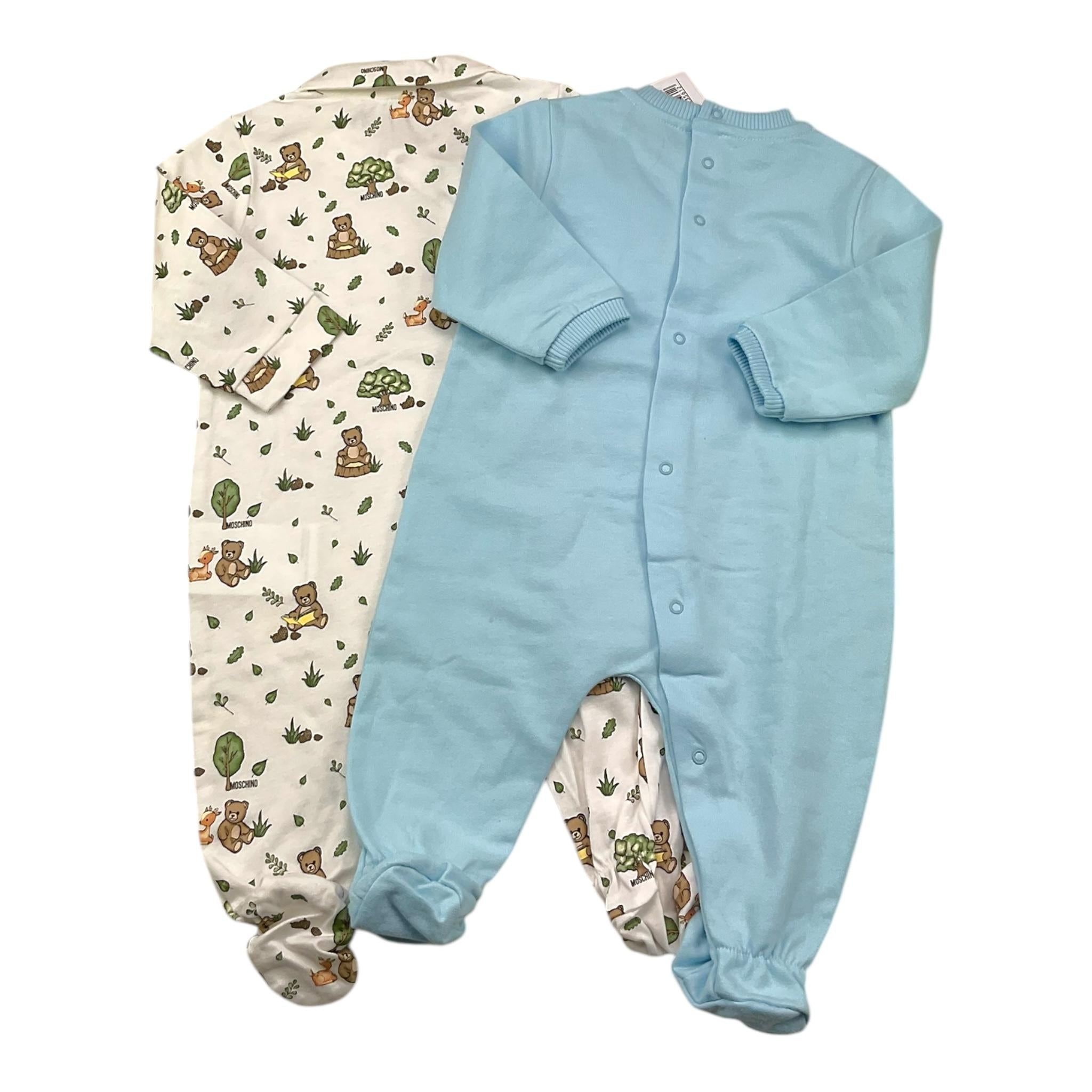 MOSCHINO set tutine bicolore  Bianco/azzurro per Neonato MUY08E BIANCO/AZZURRO MOSCHINO 