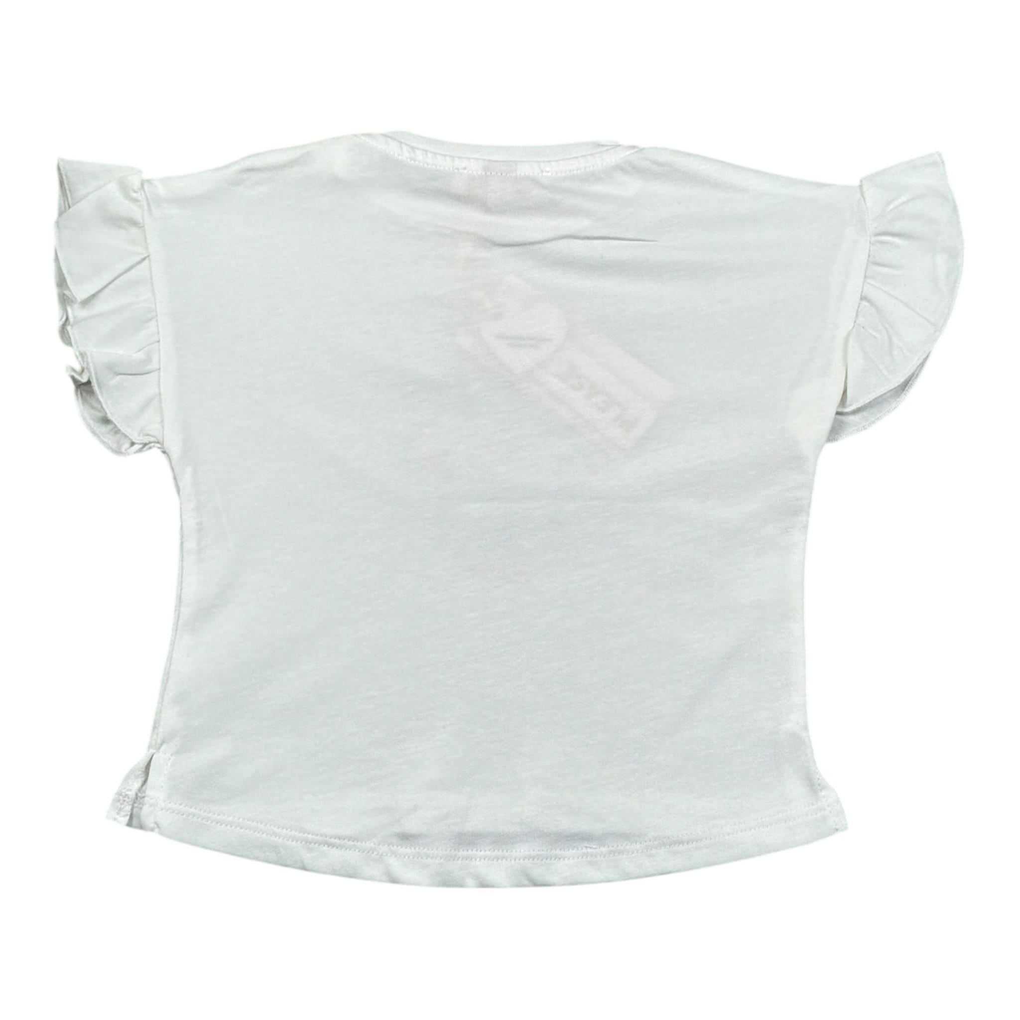 Please T-Shirt Girocollo tinta unita con Stampa Bianco per Neonata MBF4030G60 BIANCO PLEASE 
