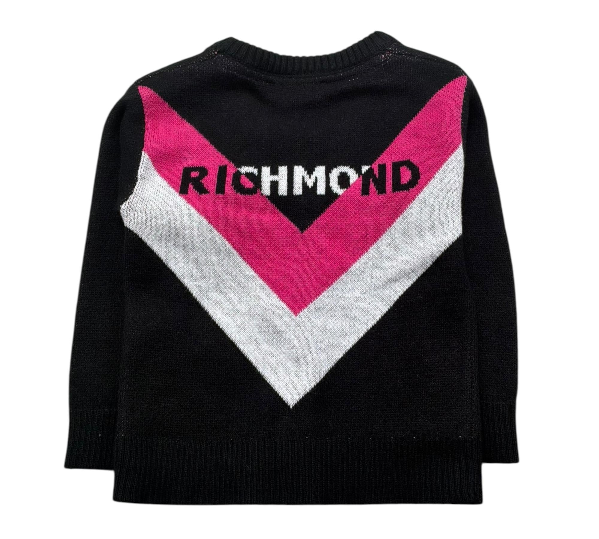 John Richmond Cardigan Stampa Fantasia Scollo A V per Neonata RIP26083CD NERO JOHN RICHMOND 