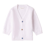 Mini Banda Cardigan Tinta Unita con Bottoni In Contrasto per Neonato 3B643 BIANCO MINI BANDA 
