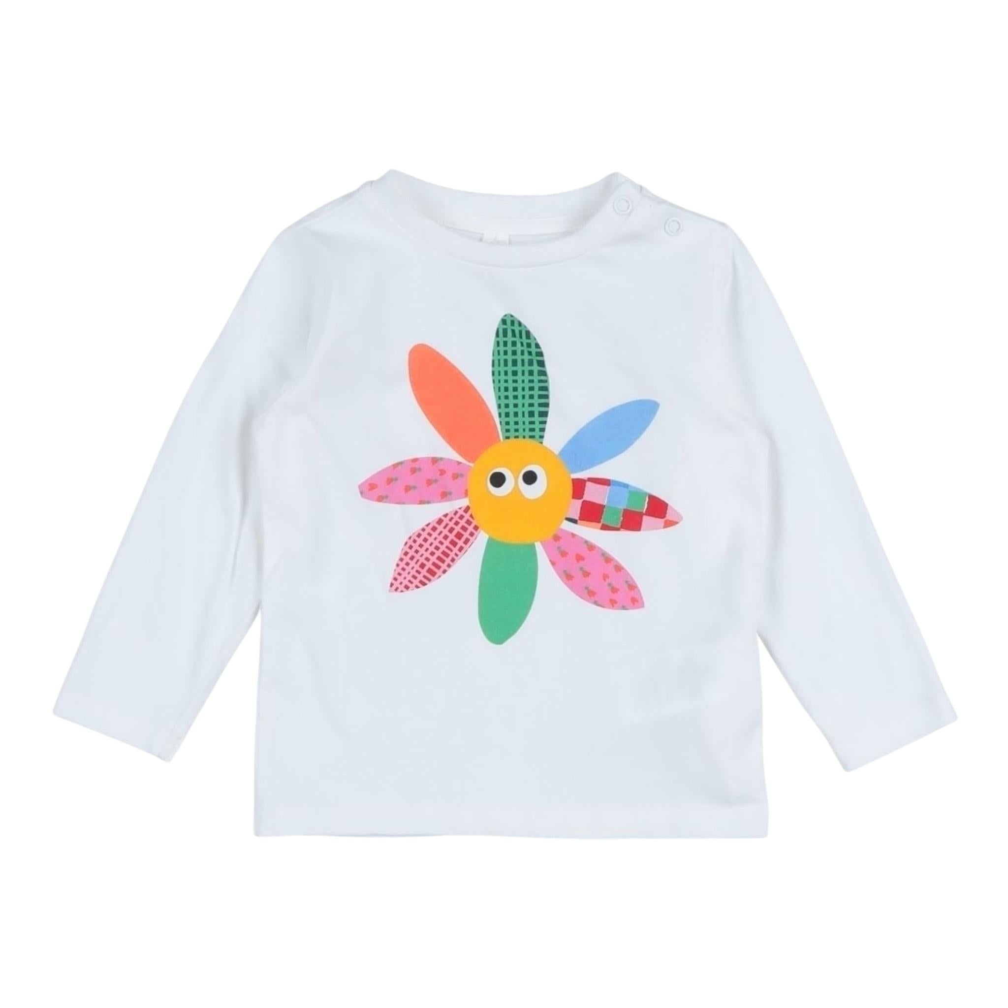 STELLA McCARTNEY shirt girocollo tinta unita con stampa in contrasto Bianco per Bambina TT8010J BIANCO STELLA McCARTNEY 