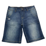 Daniele Alessandrini Denim Bermuda Shorts Einfarbig Mit Amerika Taschen Blau Für Jungen